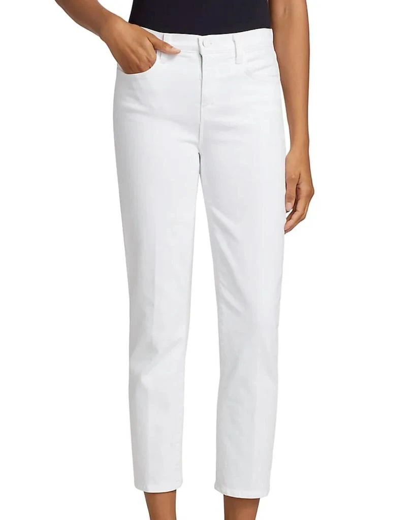 L'Agence Alexia Crop Denim Jeans In Blanc 1