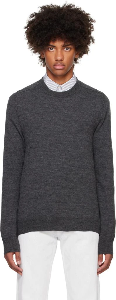 MAISON MARGIELA Gray Elbow Patch Sweater 1