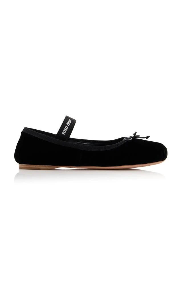 Miu Miu Miu Miu - Velvet Ballet Flats - Black - IT 38.5 - Moda Operandi 1