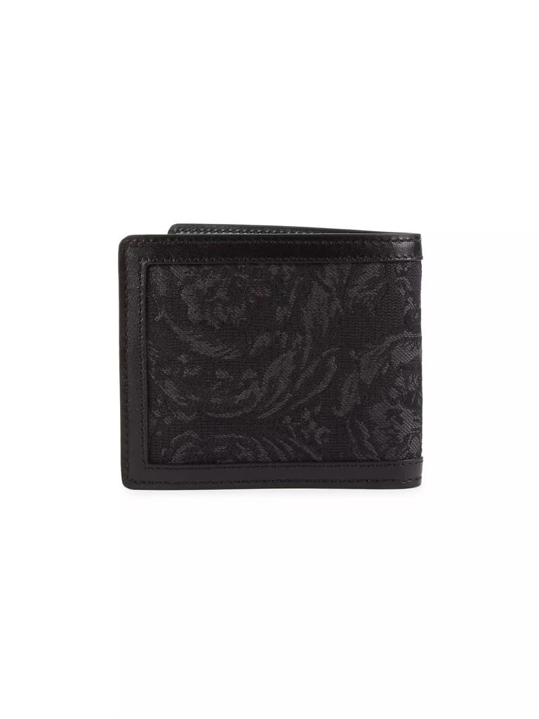 Versace Floral Jacquard & Leather Bifold Wallet 3