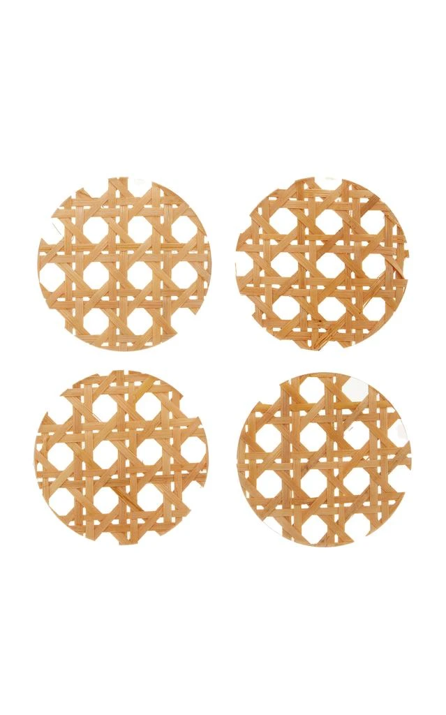MoDA Moda Domus - Set-Of-Four Wicker Coasters - Neutral - Moda Operandi
