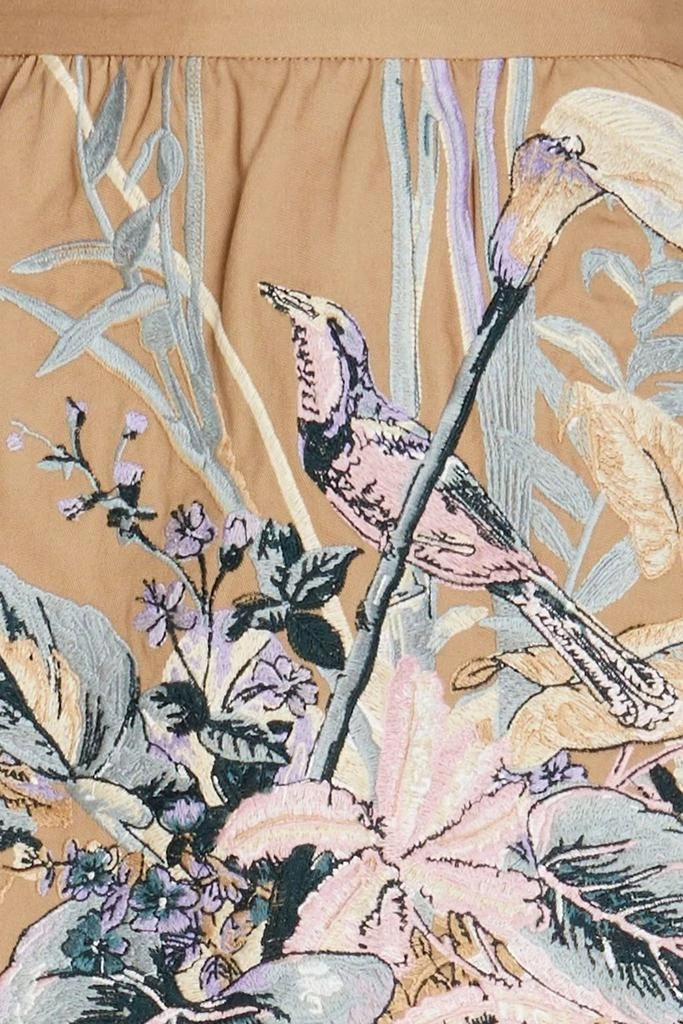 RED Valentino Skirt-effect embroidered cotton-twill shorts 4