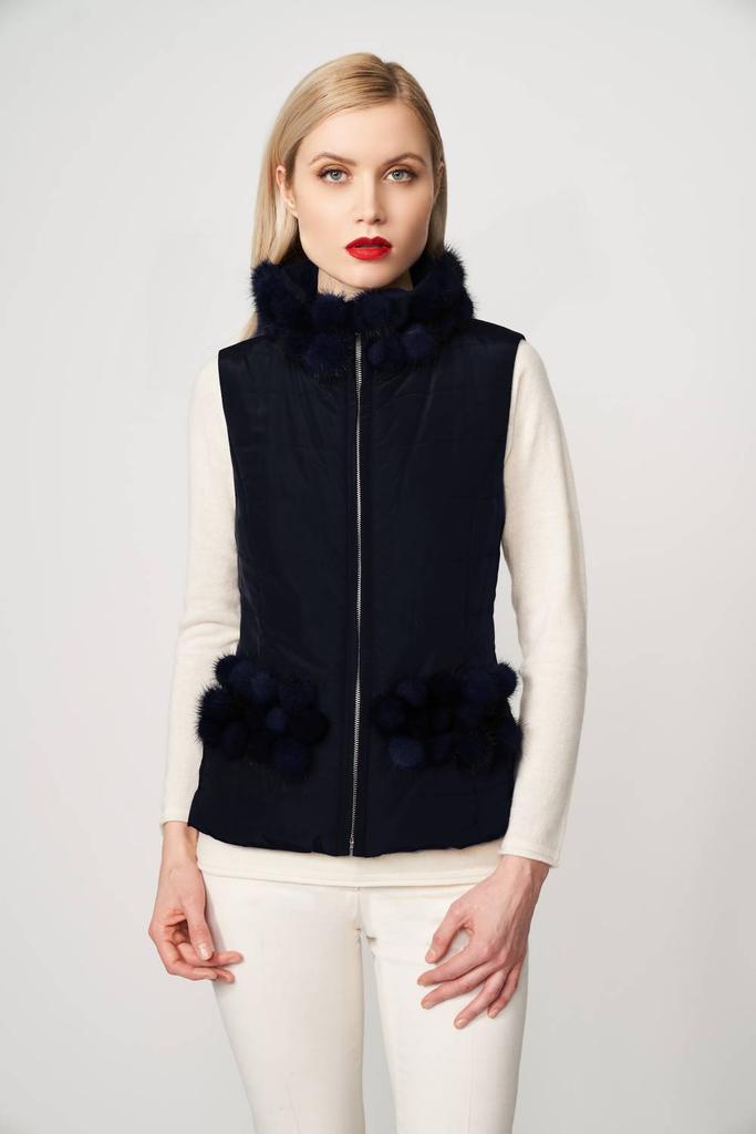 DiOMi Diomi - poly with mink collar vest