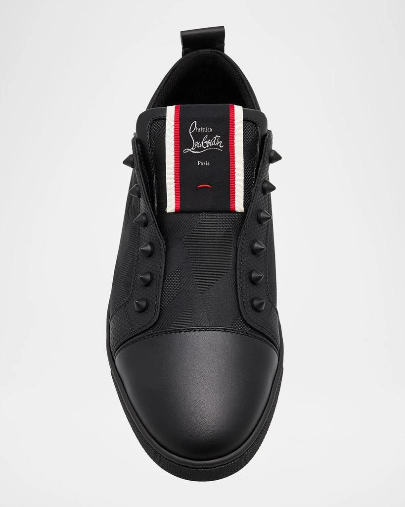 Christian Louboutin Men's F.A.V. Fique A Vontade Jacquard and Leather Low-Top Sneakers 6