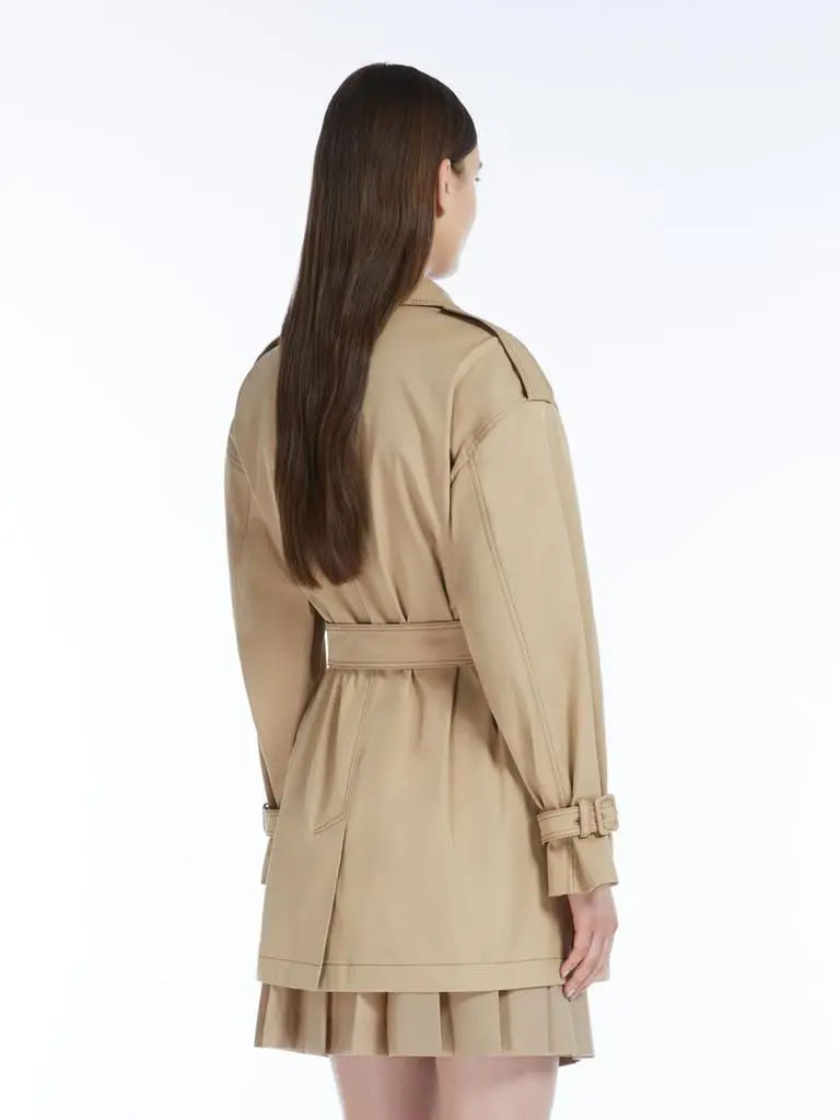 Max Mara Water-repellent gabardine short trench coat 3