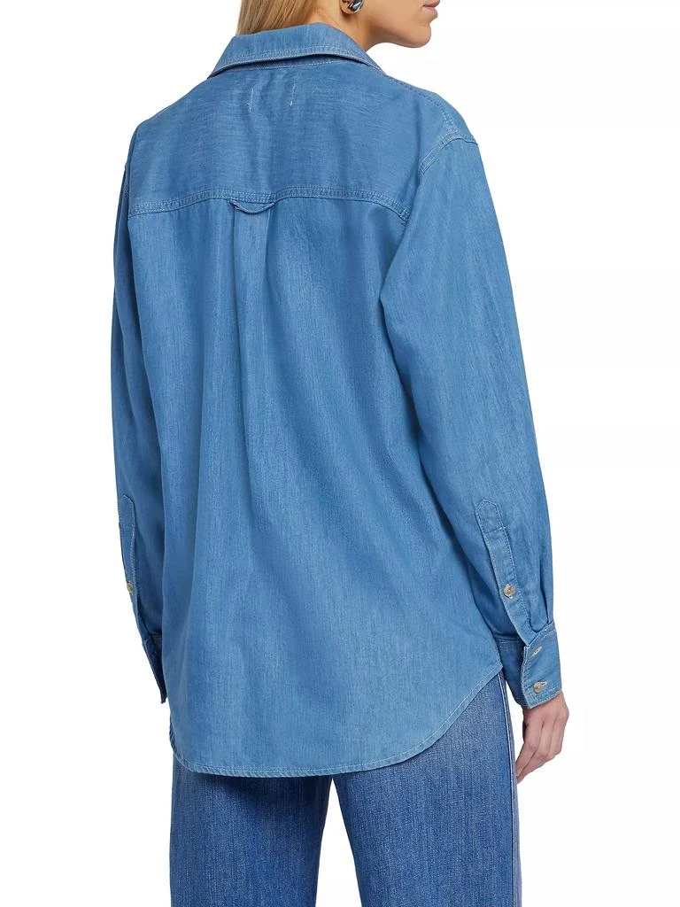 7 For All Mankind Oversized Denim Button-Front Shirt 4