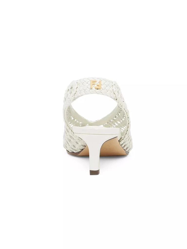 Fendi Woven Show Leather Slingback Pumps 3