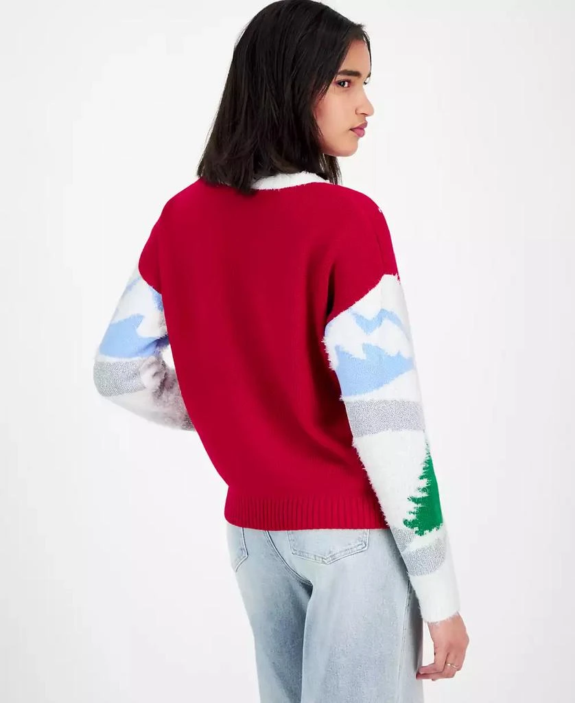 Hooked Up by IOT Juniors' Snoopy and Woodstock Skiing Christmas Sweater 4