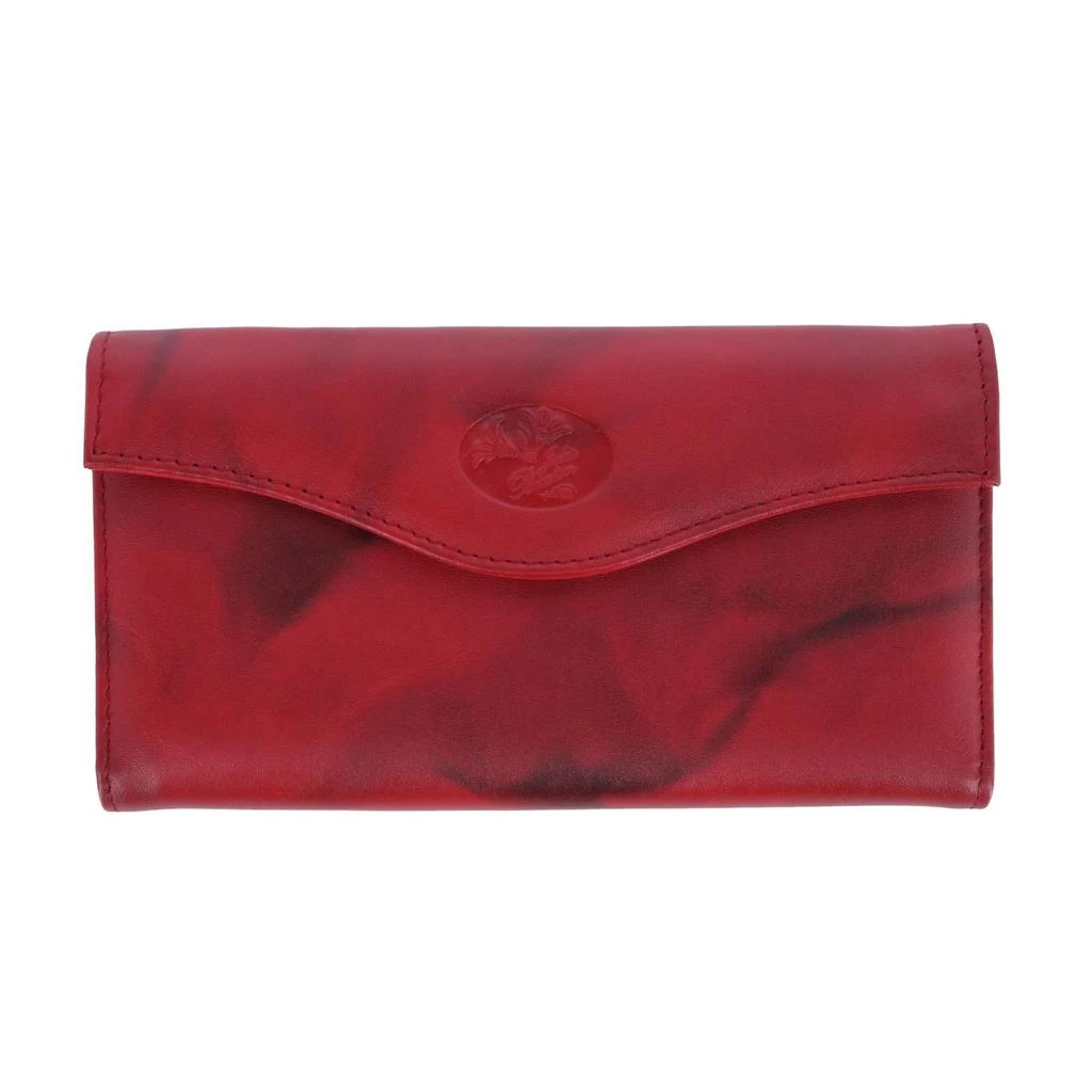 Buxton Women's Leather Long Bifold Organizer Wallet with Floral Emboss 9