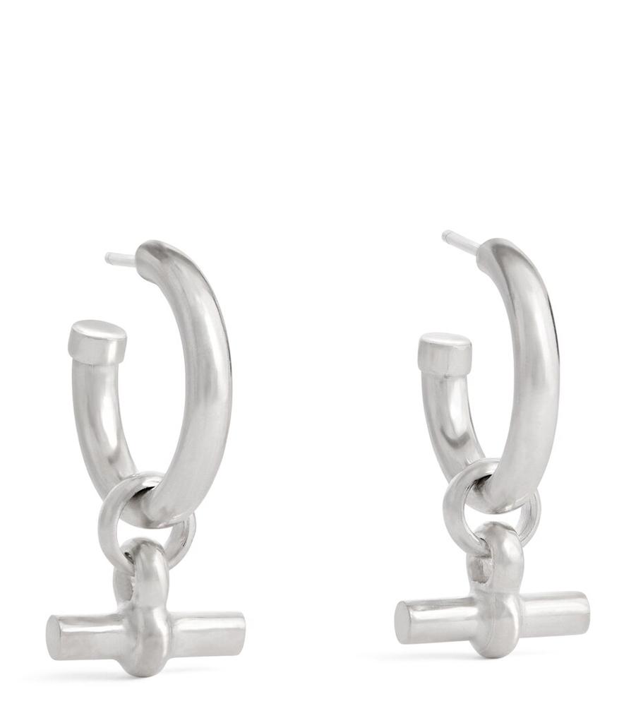 TILLY SVEAAS Medium Sterling Silver T-Bar Hoop Earrings