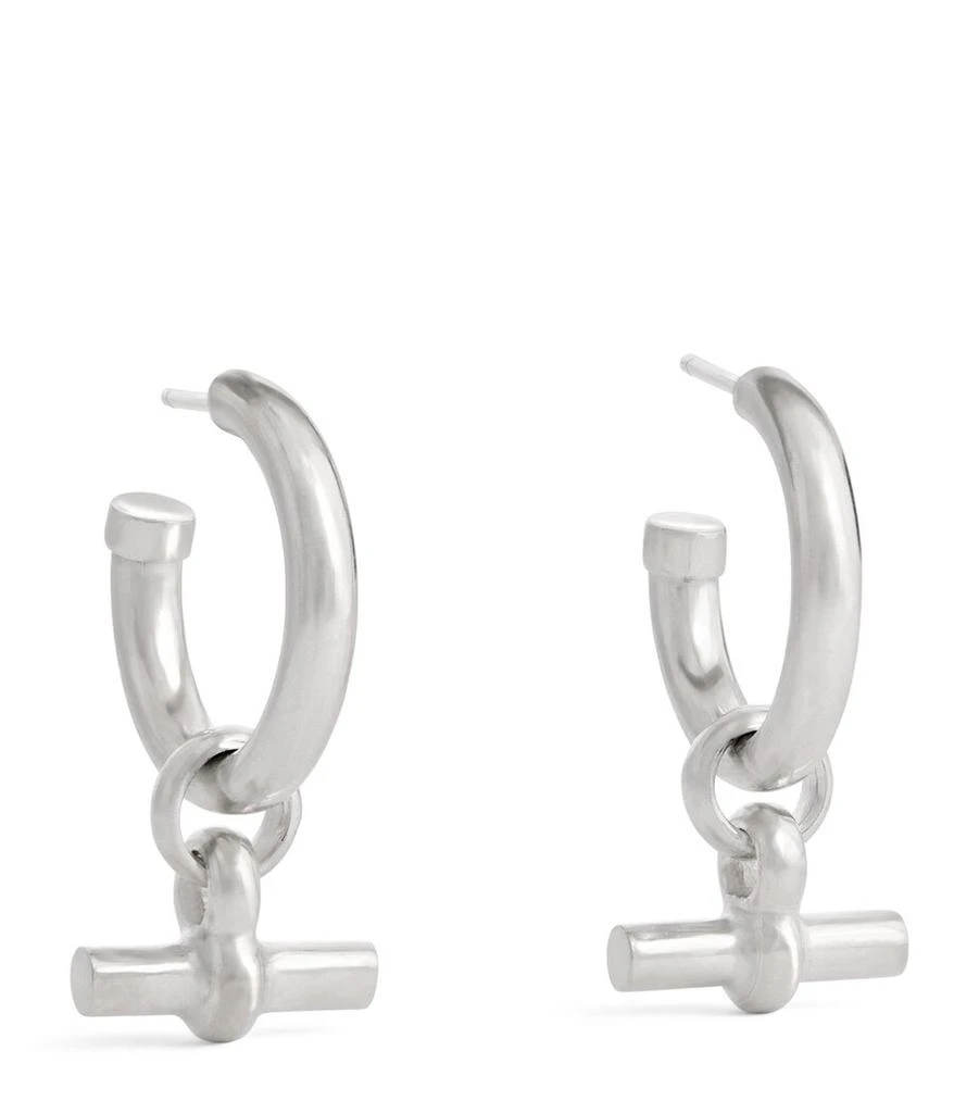 TILLY SVEAAS Medium Sterling Silver T-Bar Hoop Earrings 1