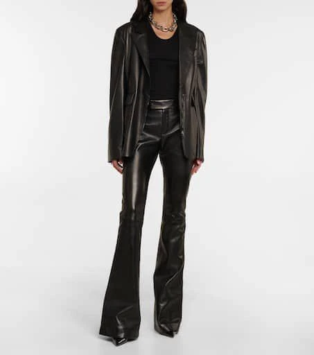 Tom Ford Mid-rise leather flared pants 2