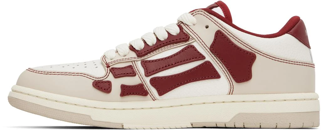 AMIRI Beige & Red Varsity Skel-Top Low Sneakers 3