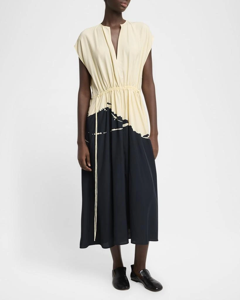 Proenza Schouler Ezra Printed Drawstring Midi Viscose Dress 4