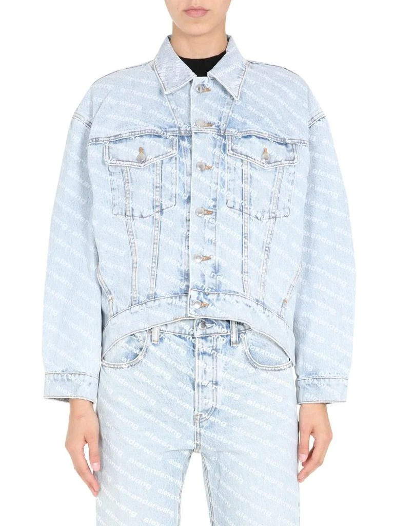 Alexander Wang Alexander Wang Allover Logo Printed Denim Jacket 1