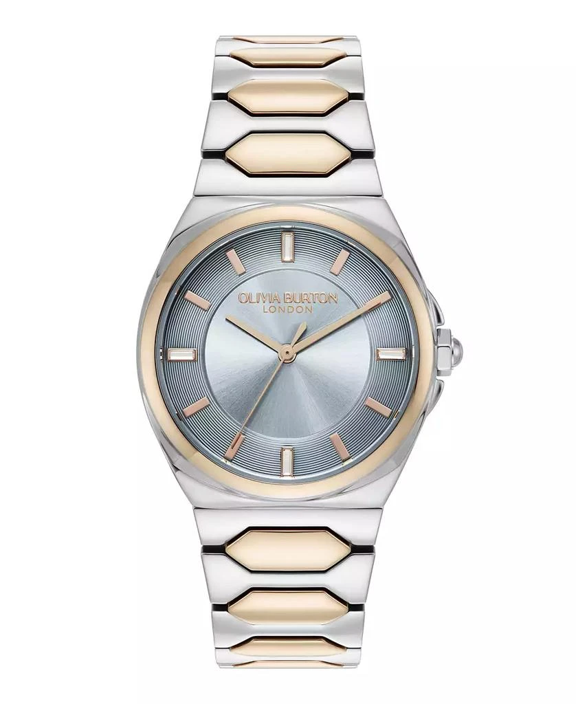 Olivia Burton Women's Lustre Silver and Rose Gold-Tone Stainless Steel Bracelet Watch 34mm 1