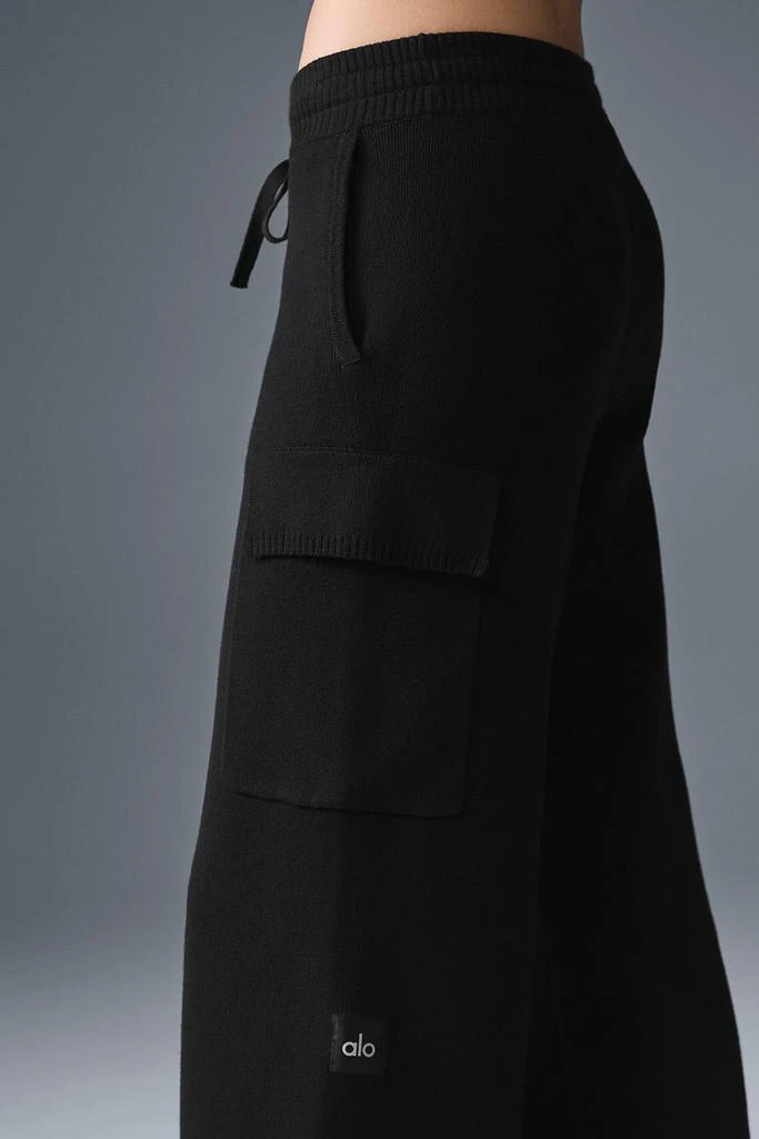 Alo Scholar Knit High-Waist Cargo Pant - Black 5