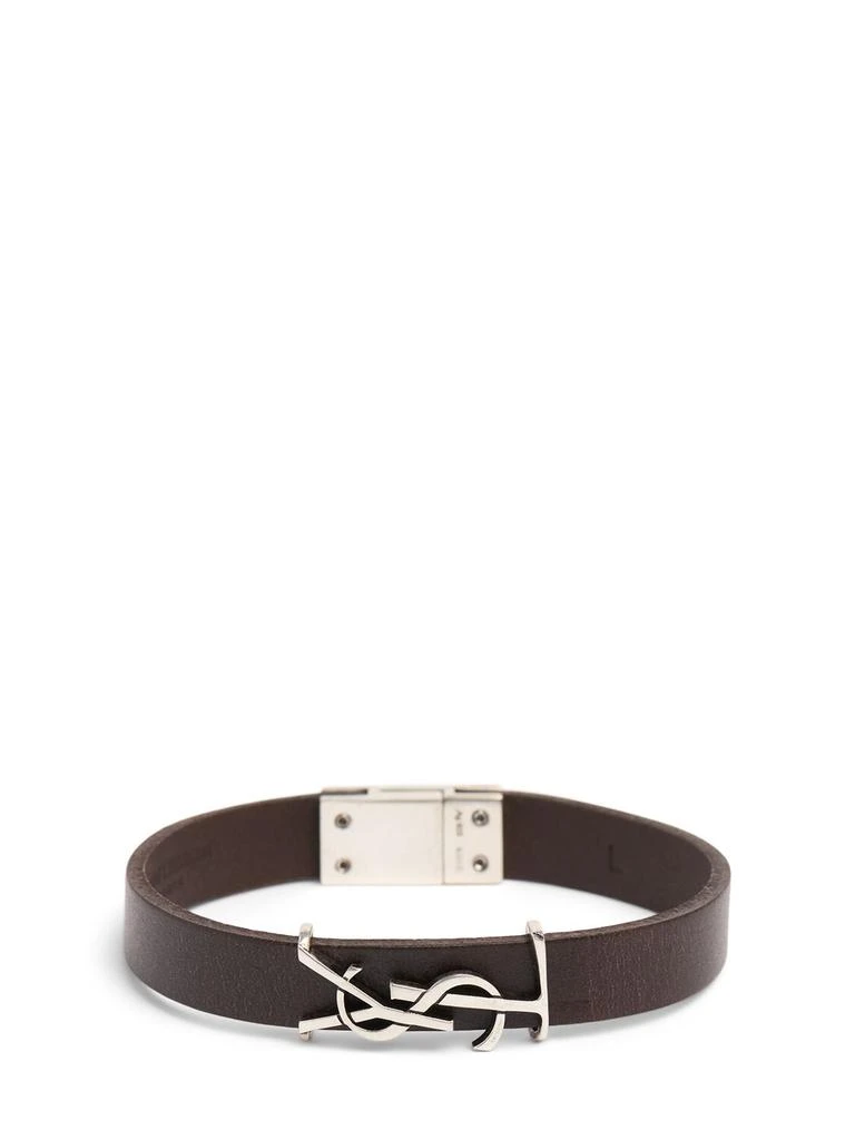 Yves Saint Laurent Ysl Single Wrap Leather Bracelet 1