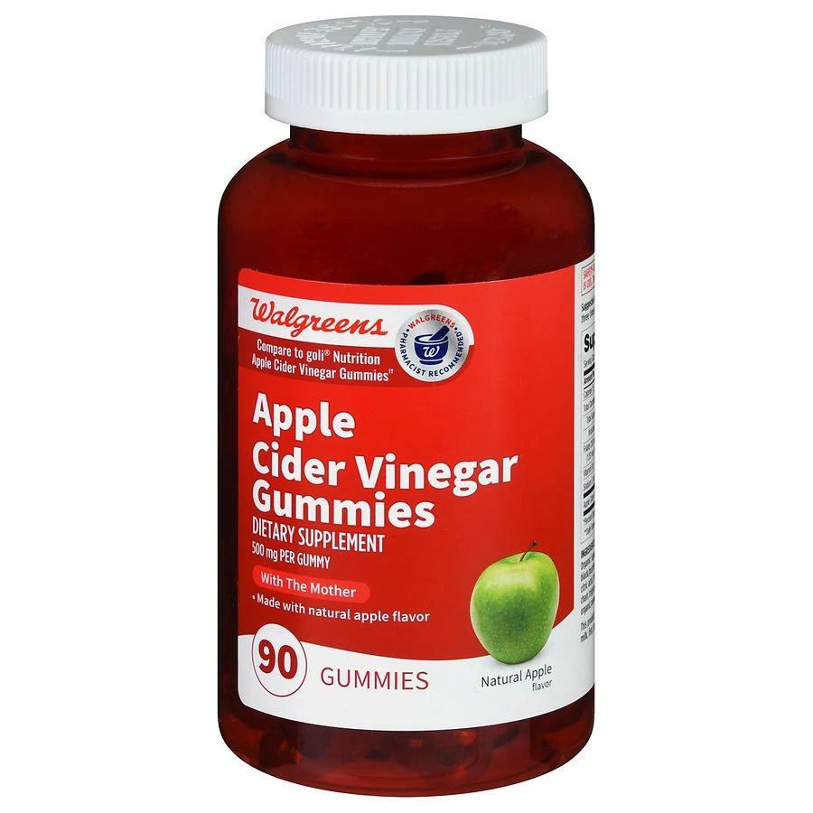 Walgreens Apple Cider Vinegar 500 mg Gummies (90 days) Natural Apple 1