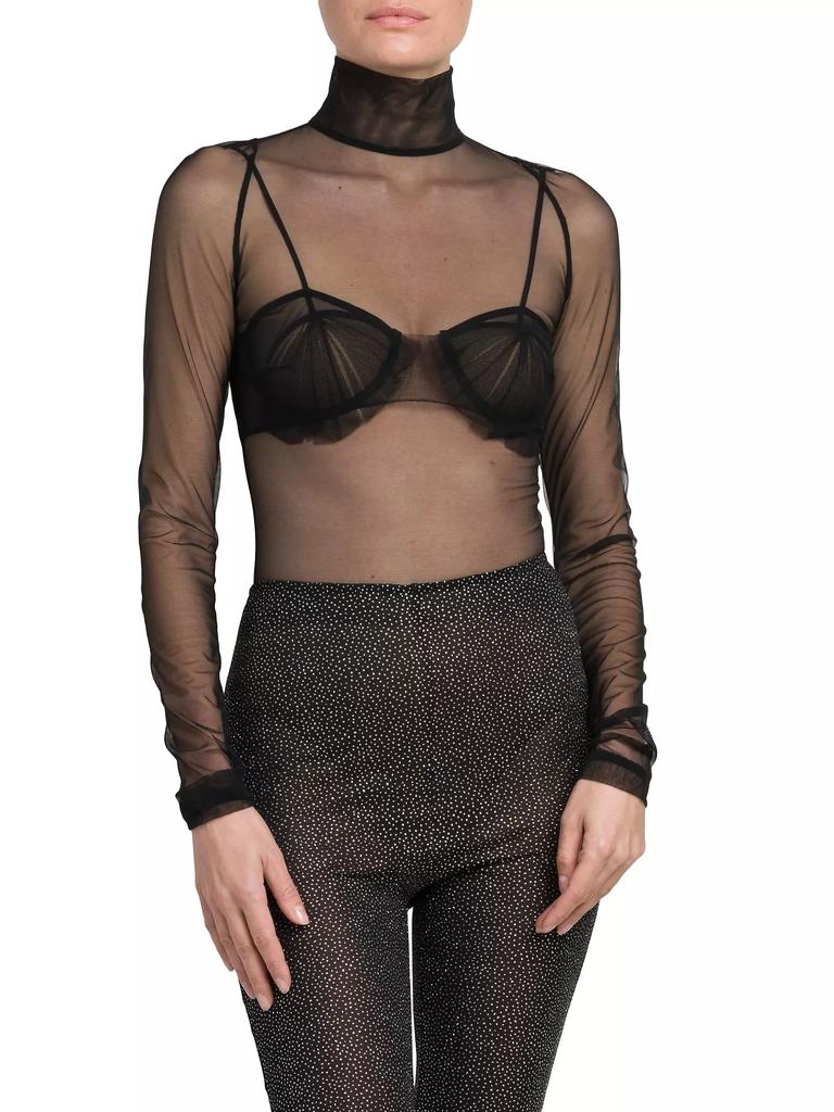 Nensi Dojaka Sheer Back Cut-Out Bodysuit