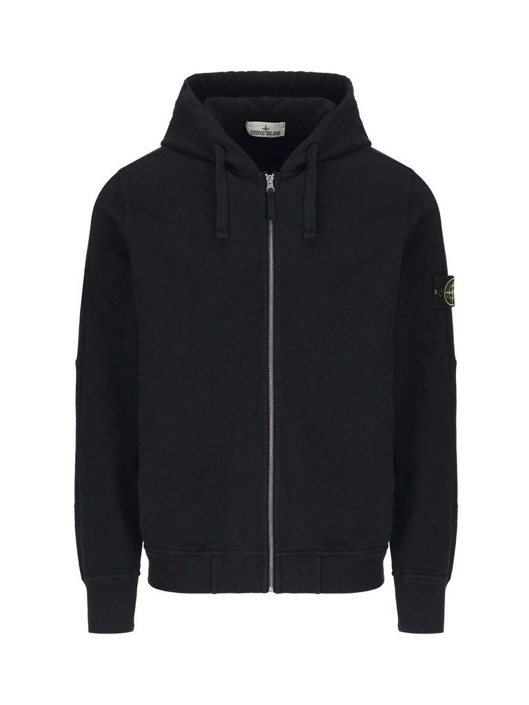 Stone Island Logo Patch Zipped Hoodie 1