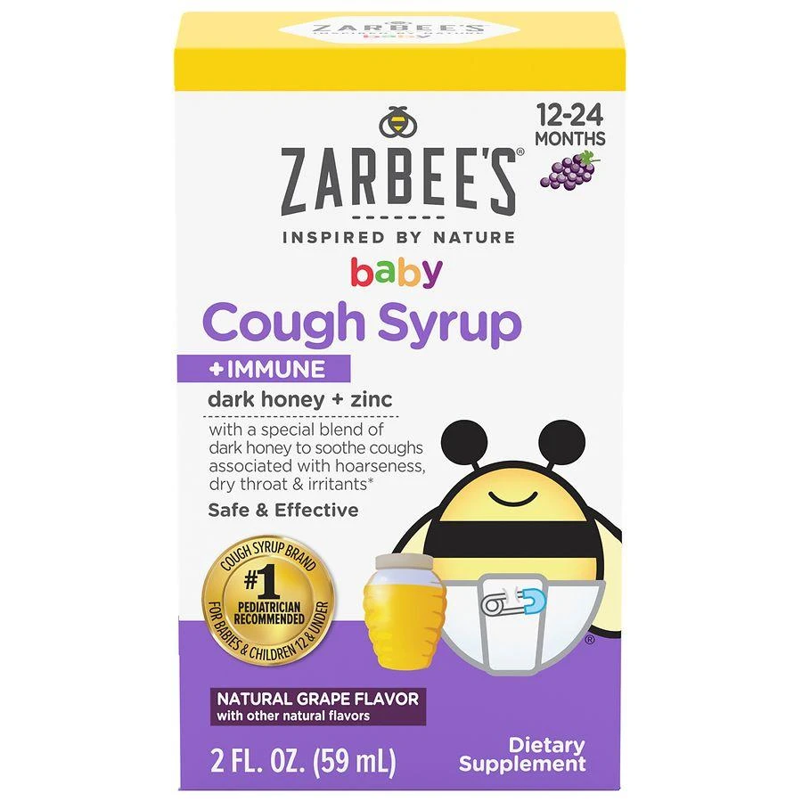 ZarBee's Naturals Baby Cough Syrup + Immune Support Grape 1