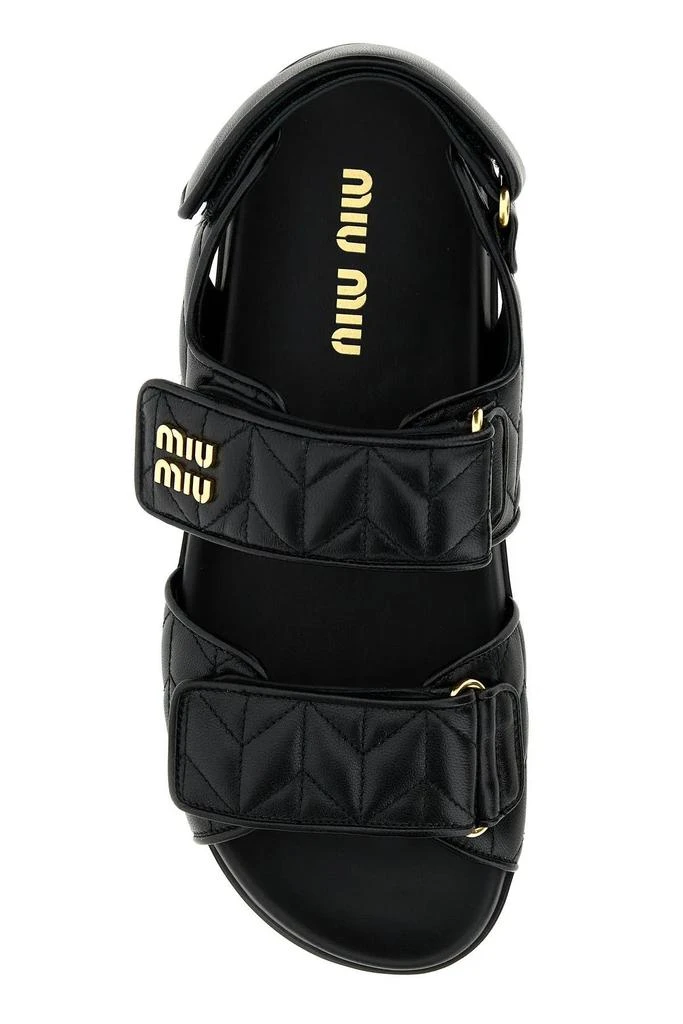 Miu Miu Black Nappa Leather Sandals 4
