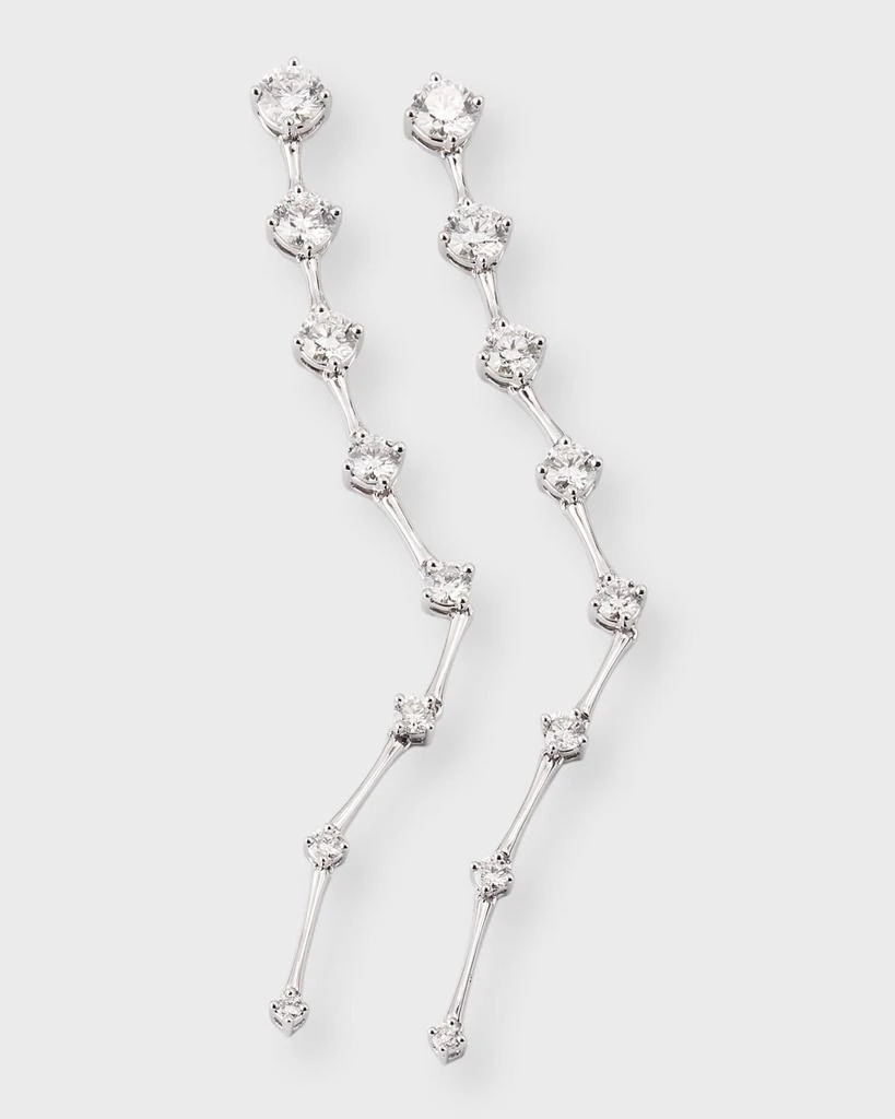 Memoire 18K White Gold 16 Round GH/SI Diamond Drop Earrings, 2.5"L, 1.69tcw 3