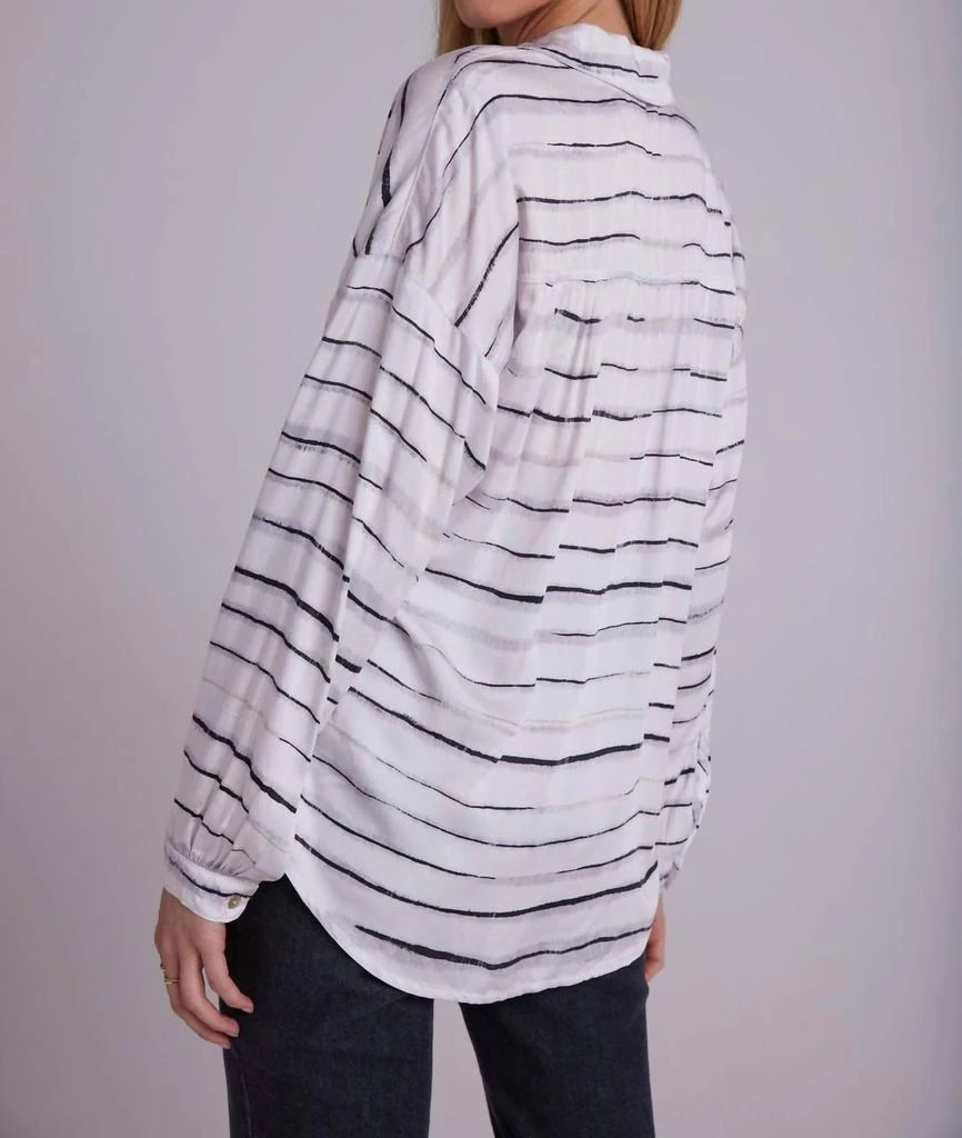Bella Dahl Long Sleeve High Low Hem Shirt In Frosted Stripe Print 3