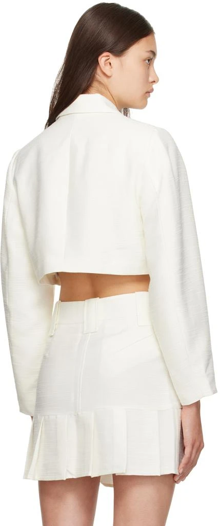 Ganni Off-White Slub Blazer 3