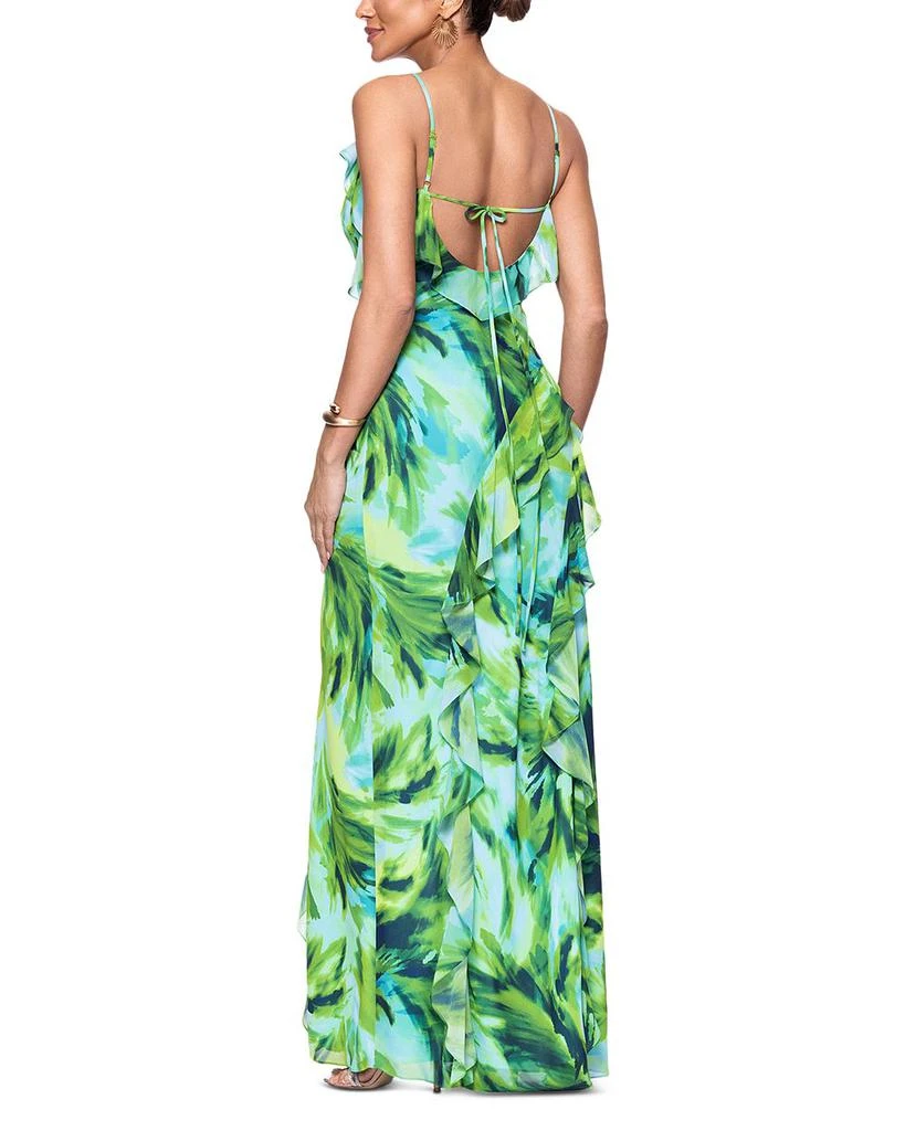 AQUA Printed Ruffle Chiffon Maxi Dress - Exclusive 2