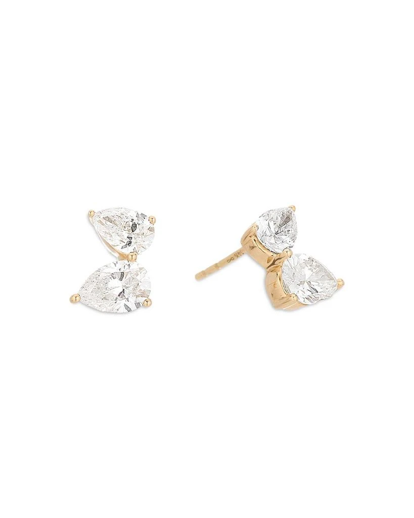 Adina Reyter 14K Yellow Gold Lab Grown Diamond Petal Stud Earrings 2