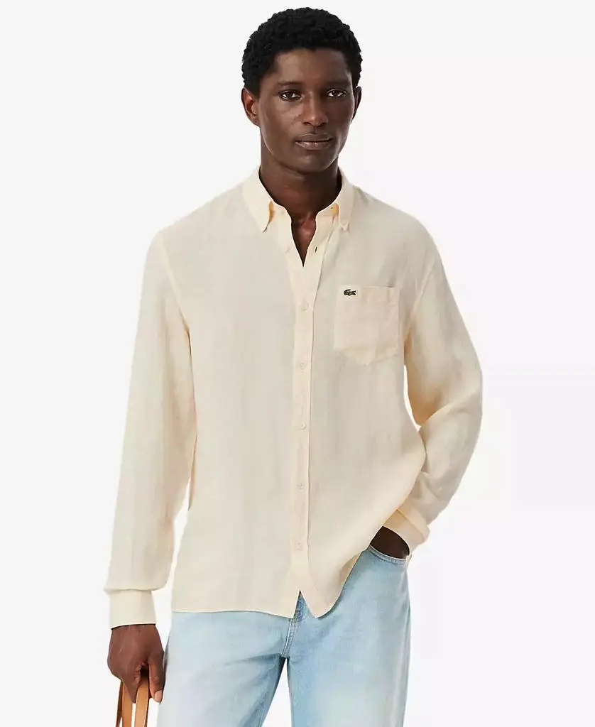 Lacoste Men's Regular-Fit Long-Sleeve Linen Shirt