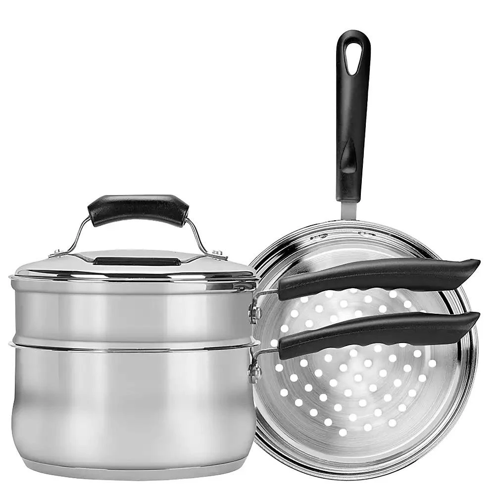 Range Kleen 3qt Stainless Steel Covered Double Boiler and Steamer Set 1
