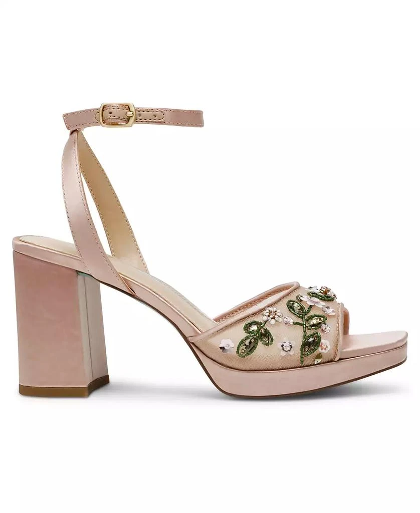 Betsey Johnson Women's Kirra Floral Beaded Platform Dress Sandals 2