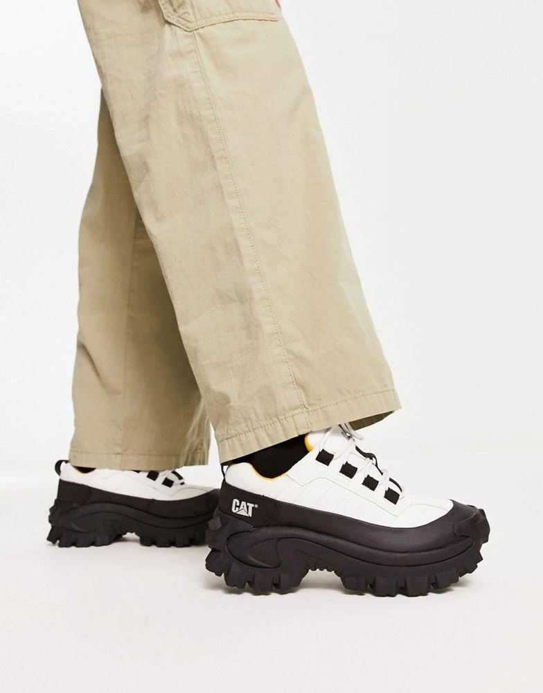 Cat Footwear CAT unisex Intruder galosh chunky lace up trainers in white 4