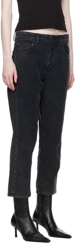 6397 Black Washed Trousers