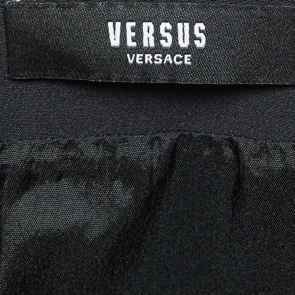 Versus Versace Versus Versace Black Crepe Logo Safety Pin Mini Skirt S 5