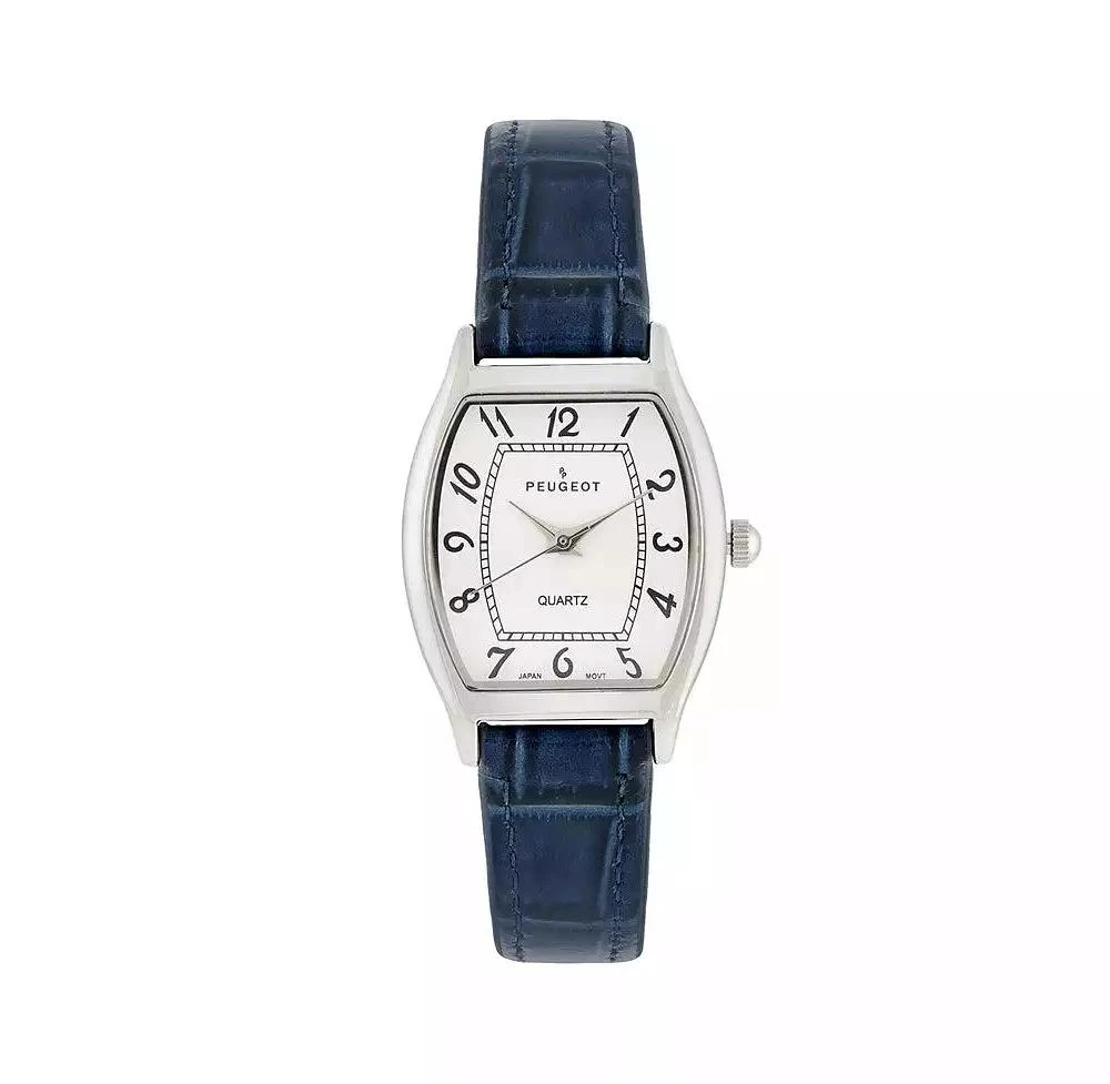 Peugeot Women 26 x 32mm Cushion Shape Watch with Blue Leather Band