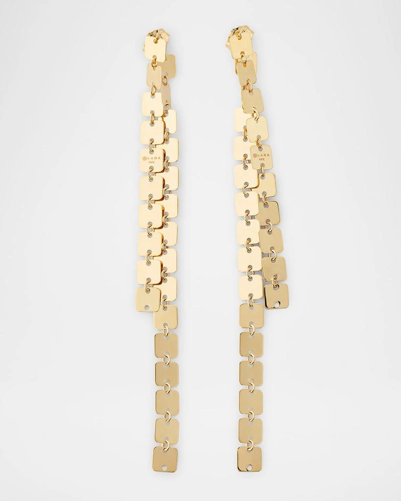LANA 14K Yellow Gold Laser Square Chain Linear Earrings