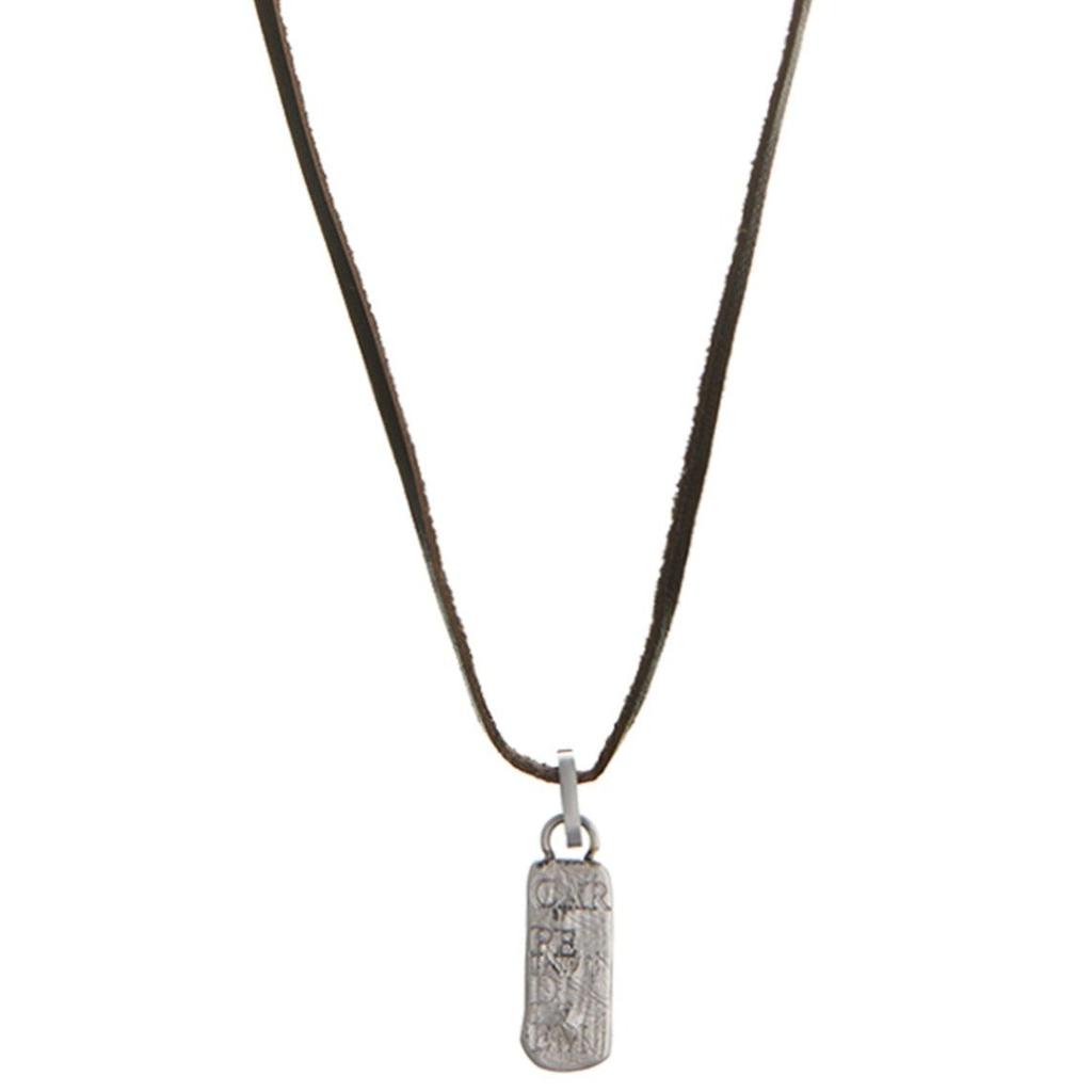 Orelia & Joe Carpe Diem Tag & Leather Necklace