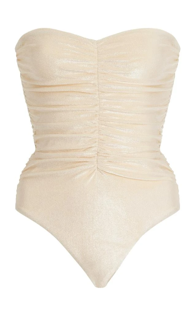 JADE SWIM JADE SWIM - Yara Ruched One-Piece Swimsuit - Ivory - L - Moda Operandi 1