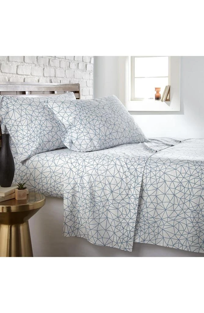 SOUTHSHORE FINE LINENS Queen Sized Modern Printed Sheet Set - Blue /White 2