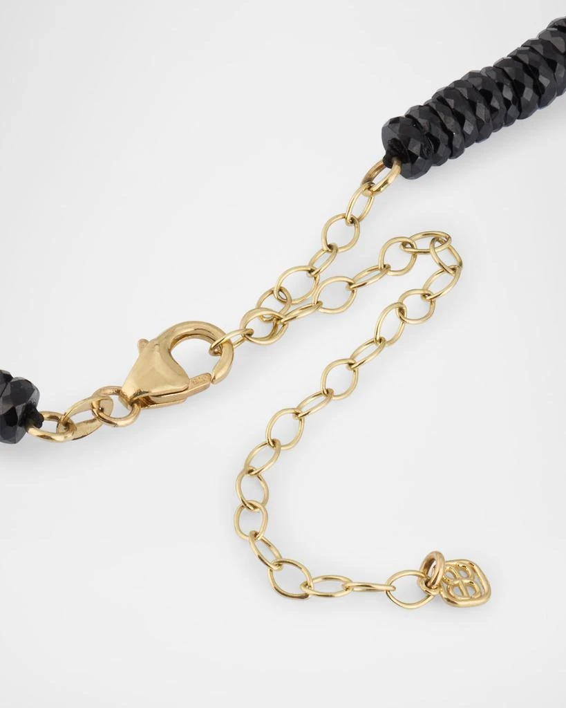 Sydney Evan 14K Yellow Gold Black Spinel Beaded Necklace with Diamonds and Sapphire 4