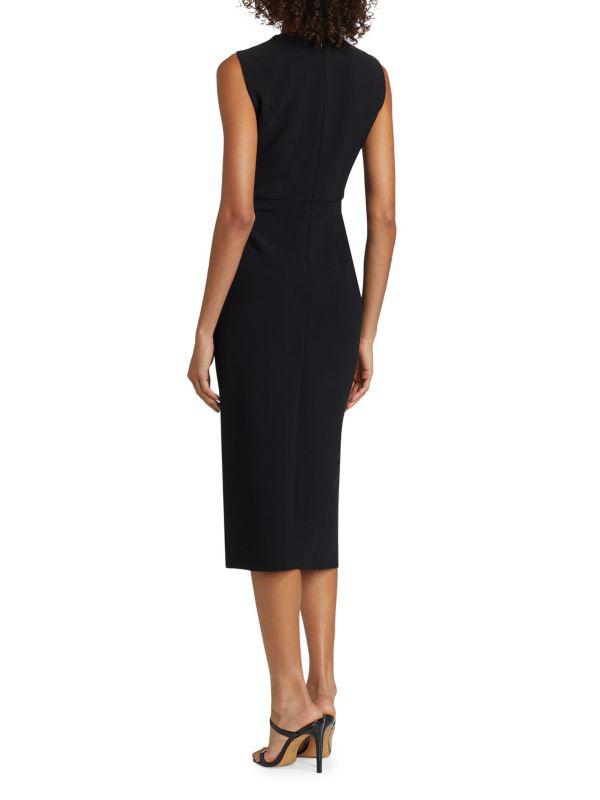 PRABAL GURUNG Lily Twist-Front V-Neck Midi-Dress