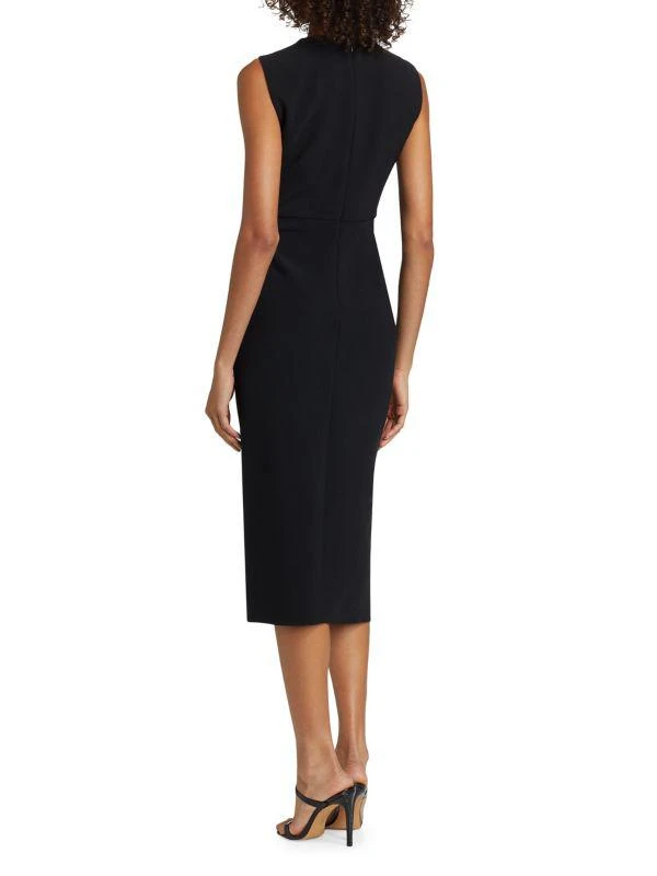 PRABAL GURUNG Lily Twist-Front V-Neck Midi-Dress 2