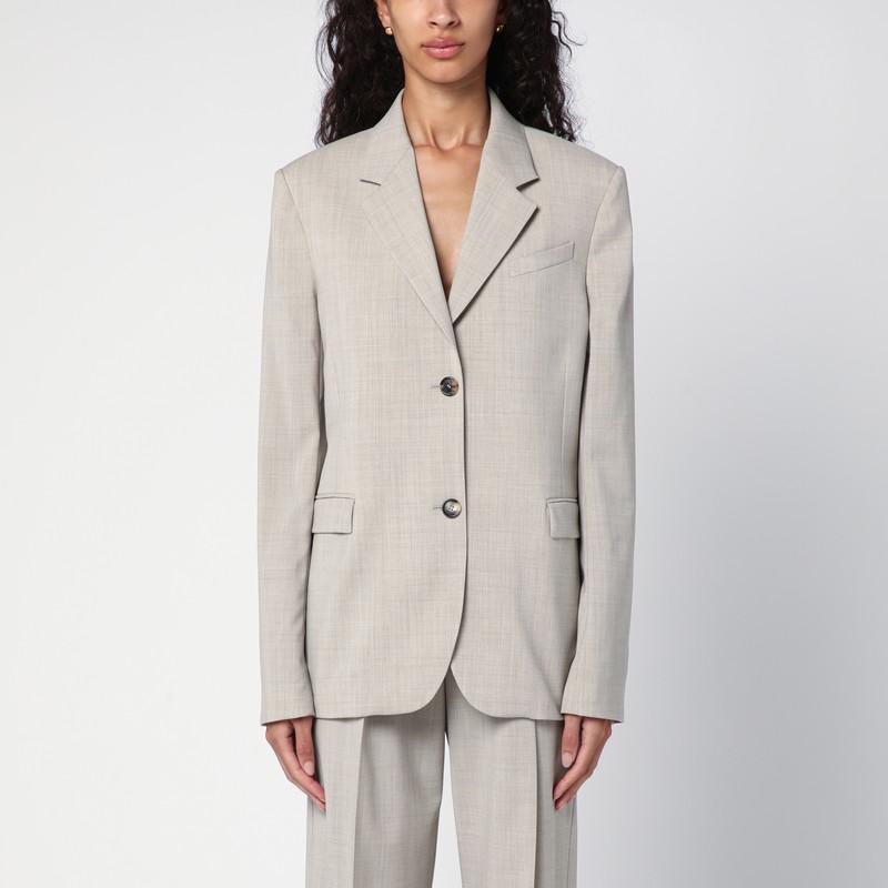 Loewe Beige mélange single-breasted jacket in wool