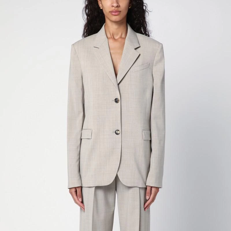 Loewe Beige mélange single-breasted jacket in wool 1