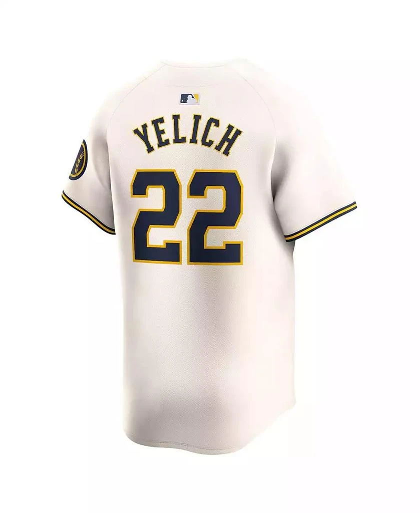 NIKE Men's Christian Yelich Cream Milwaukee Brewers Home Limited Player Jersey 2