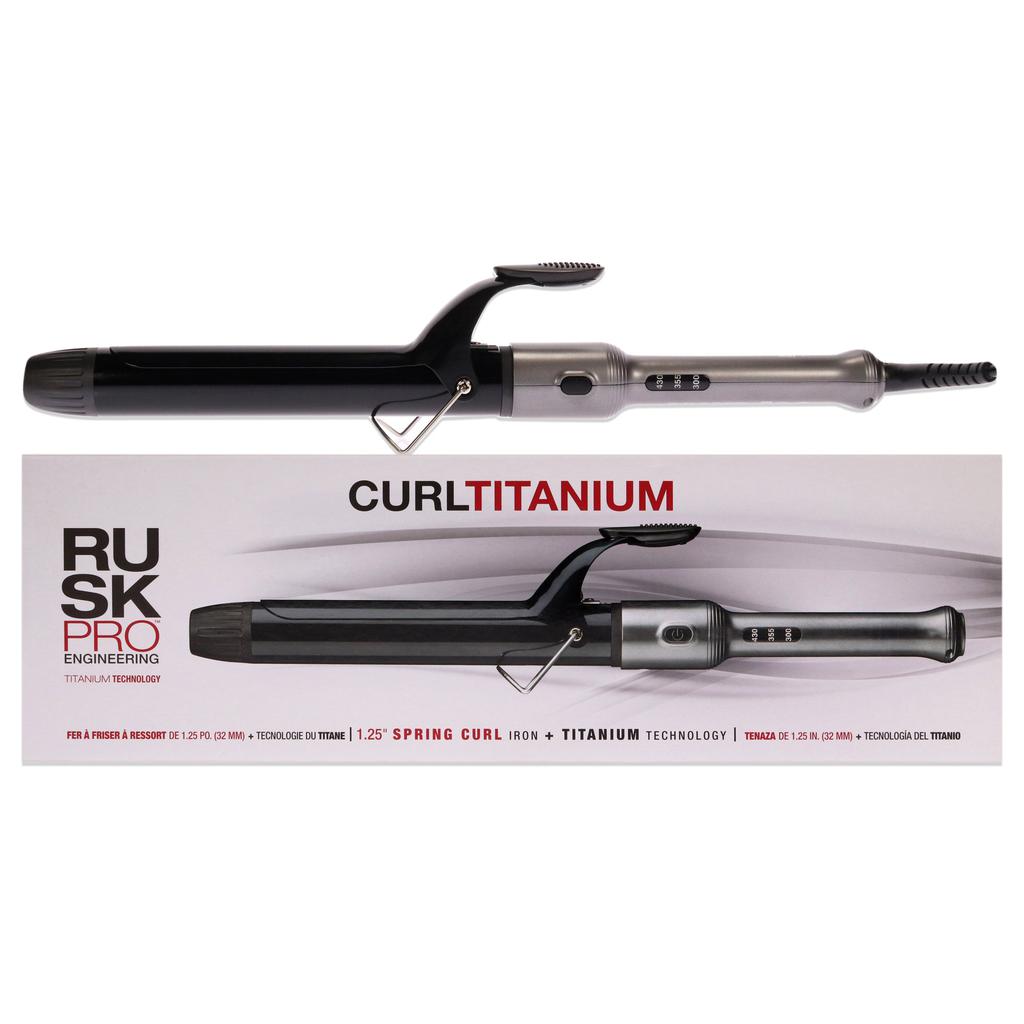 Rusk Curl Titanium Spring Iron - IRP125UC by  for Unisex - 1.25 Inch Curling Iron